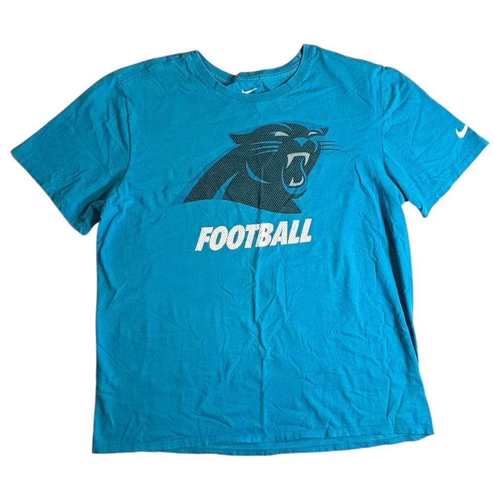 Nike Carolina Panthers Football T-Shirt XL Mens Blue‎ NFL Graphic Tee